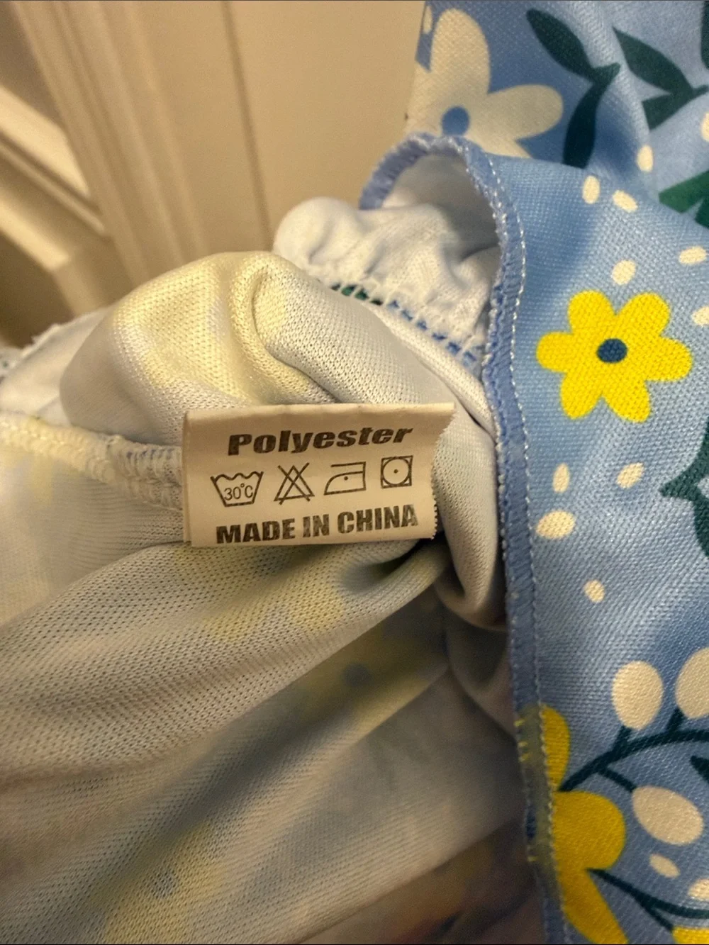 5T-7T Light Blue Floral Ruffle-Hem Dress